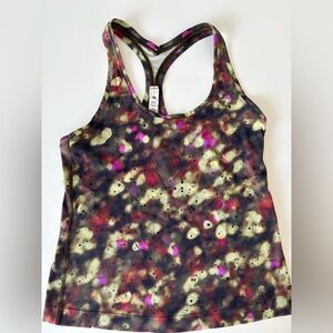 Lululemon Racerback Athletic Tank Top Size 6 Multicolor Abstract Print